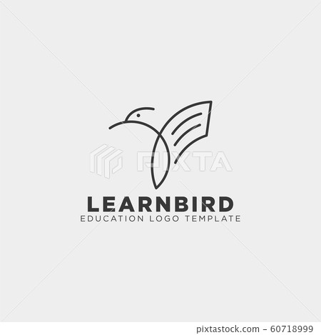 line paper or book bird logo template vector 60718999