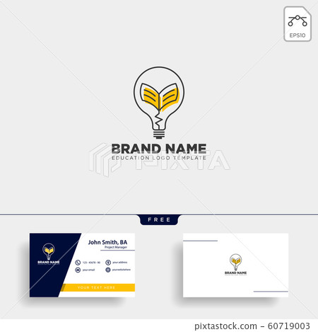 Light bulb learning line logo template vector 60719003