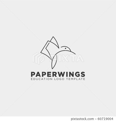 line paper or book bird logo template vector 60719004