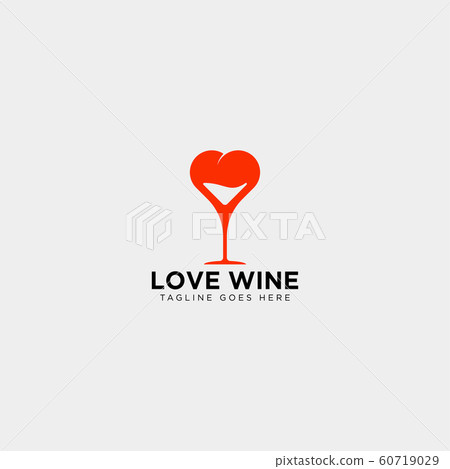 love wine glass logo template vector illustration love wine glass logo template vector illustration 60719029