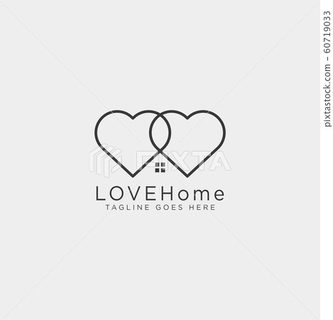 love home line logo template vector illustration - Stock Illustration ...