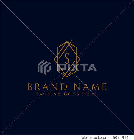 Luxury vector logotype. Premium letter s logo with - Stock Illustration ...