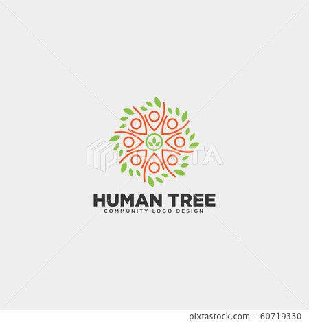 human tree leaf community logo template vector human tree leaf community logo template vector 60719330