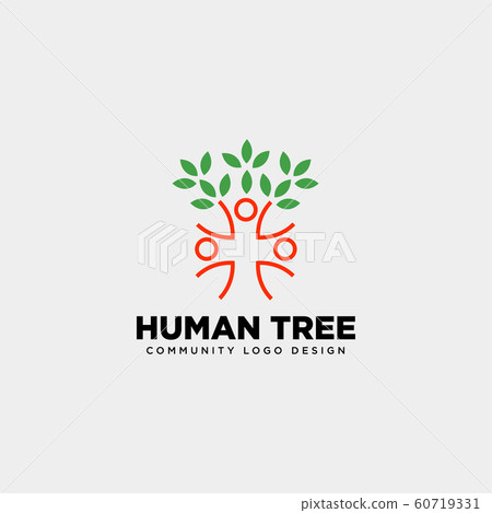 human tree leaf community logo template vector human tree leaf community logo template vector 60719331