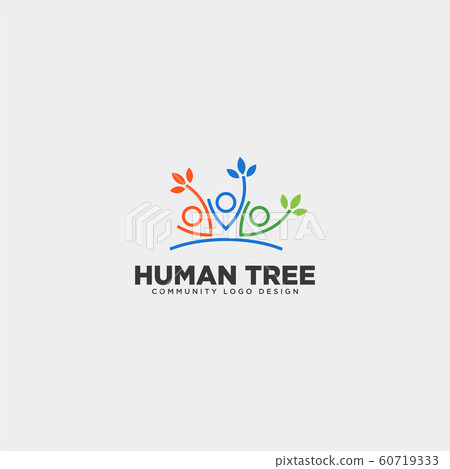 human tree leaf community logo template vector human tree leaf community logo template vector 60719333