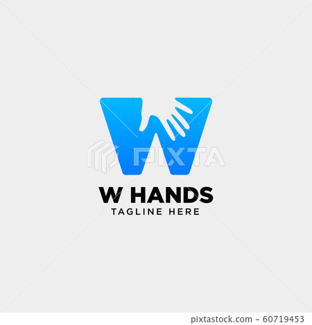 minimal wletter, initial hand logo template vector minimal wletter, initial hand logo template vector 60719453