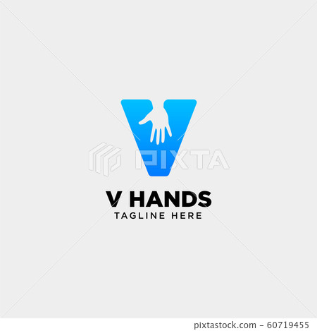 minimal v letter, initial hand logo template minimal v letter, initial hand logo template 60719455