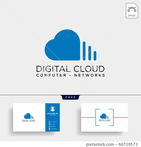 cloud digital technology line logo template vector cloud digital technology line logo template vector 60719573