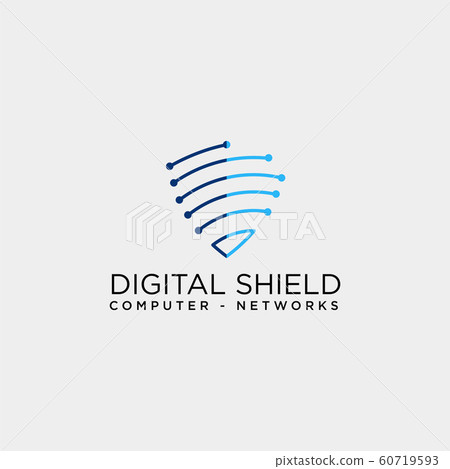 shield protection network logo template vector shield protection network logo template vector 60719593
