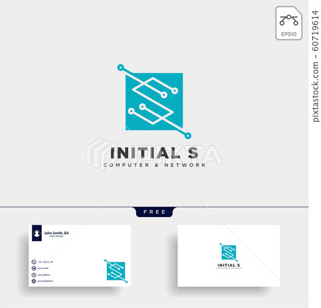 letter S digital network creative logo template letter S digital network creative logo template 60719614