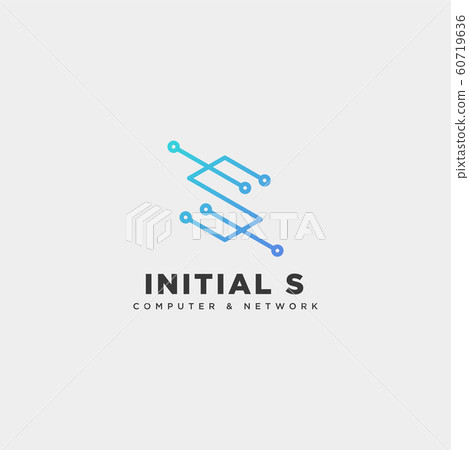 letter S digital network creative logo template letter S digital network creative logo template 60719636