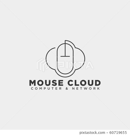 cloud mouse logo template vector illustration icon 60719655