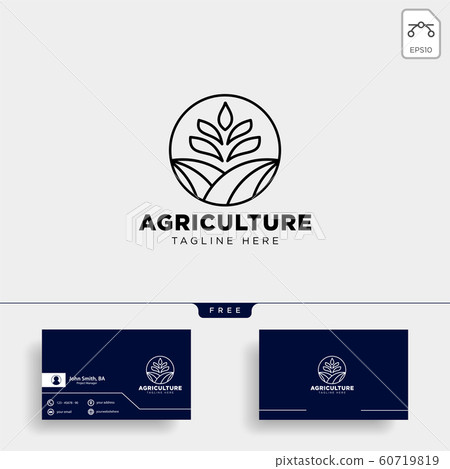agriculture farm line badge vintage logo template 60719819