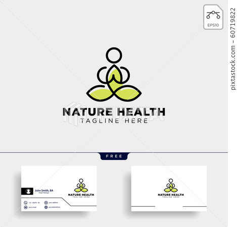 human yoga and leaf logo template vector human yoga and leaf logo template vector 60719822