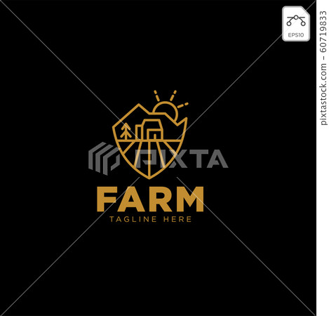 gold agriculture farm line badge vintage logo gold agriculture farm line badge vintage logo 60719833
