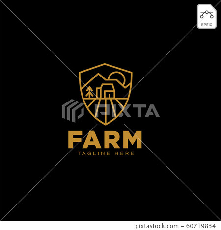 gold agriculture farm line badge vintage logo gold agriculture farm line badge vintage logo 60719834