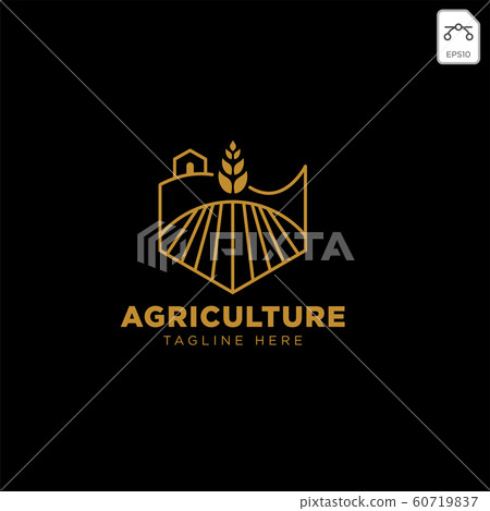gold agriculture farm line badge vintage logo gold agriculture farm line badge vintage logo 60719837