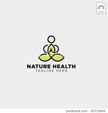 human yoga and leaf logo template vector human yoga and leaf logo template vector 60719844