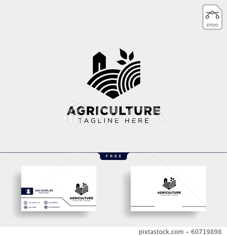 agriculture eco green line art logo template icon agriculture eco green line art logo template icon 60719898