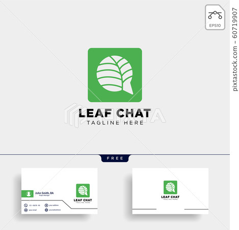 nature or leaf chat message logo template vector - Stock Illustration ...