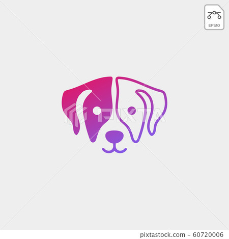 dog pet animal line art style logo template vector dog pet animal line art style logo template vector 60720006