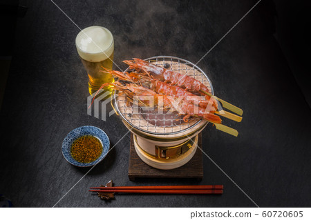 Red shrimp seafood for skewers 60720605