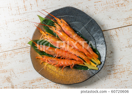 Red shrimp seafood for skewers Red shrimp seafood for skewers 60720606
