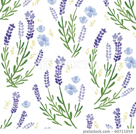 薰衣草水彩圖案 插圖素材 圖庫