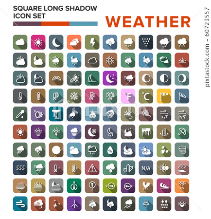Flat color weather icons. Vector illustration of - Stock Illustration ...