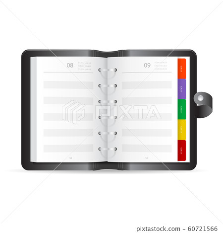 Open Adress book realistic icon, vector illustration 60721566
