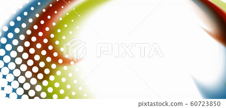 Line wave art illustration on light backdrop. Vector abstract design banner template. Business template 60723850
