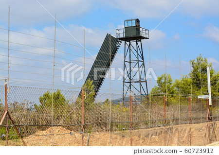 Abandoned guard tower on the boarder of Israel in Lebanon. Abandoned guard tower on the boarder of Israel in Lebanon. 60723912