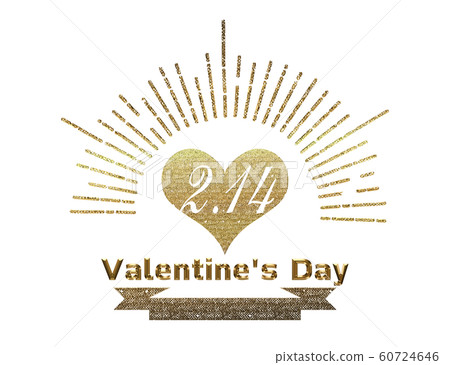 手繪觸摸情人節快樂標誌（金色）| Pinkoi 60724646