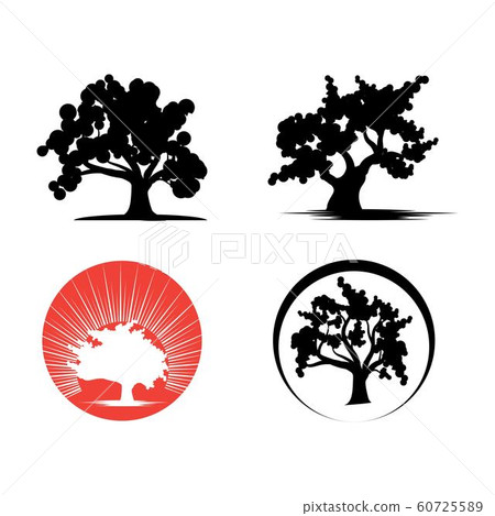 Oak Tree icon Vector Illustration design Logo - Stock Illustration ...