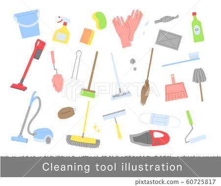 Cleaning tool illustration set Cleaning tool illustration set 60725817