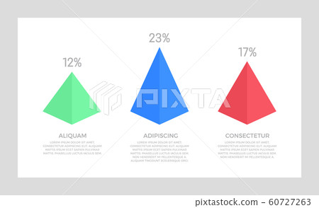 Set of blue and green, red elements for infographic presentation slides with charts, graphs, steps 60727263