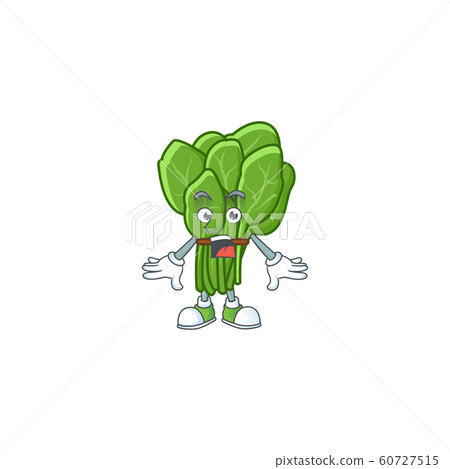 Surprised spinach gesture on cartoon mascot design 60727515