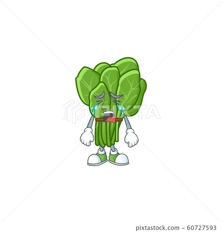 Sad Crying gesture spinach cartoon character style 60727593