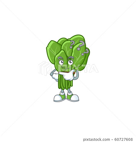 cartoon character of spinach with confuse gesture cartoon character of spinach with confuse gesture 60727608