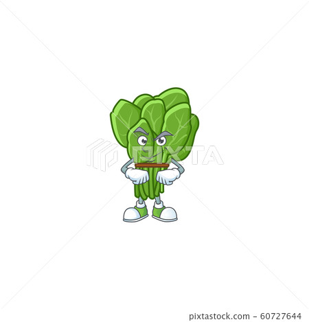 Spinach mascot cartoon character style with Smirking face 60727644