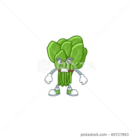 Picture of spinach cartoon character with angry face Picture of spinach cartoon character with angry face 60727663