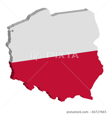 Poland Map flag Vector 3D illustration Eps 10 60727665