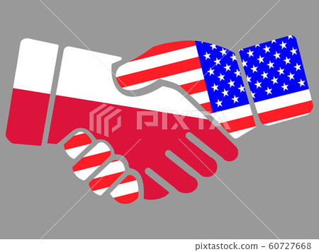 Poland and USA flags Handshake vector Poland and USA flags Handshake vector 60727668