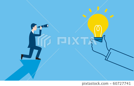 Business image of businessman and telescope, idea 60727741