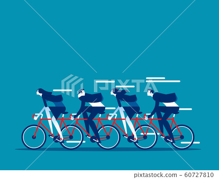 Business team group riding on tandem bike 60727810