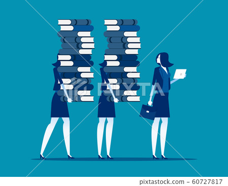 Business people and different data learning. 60727817