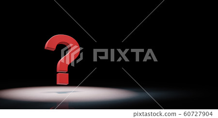 Red question mark Spotlighted on Black Background Red question mark Spotlighted on Black Background 60727904