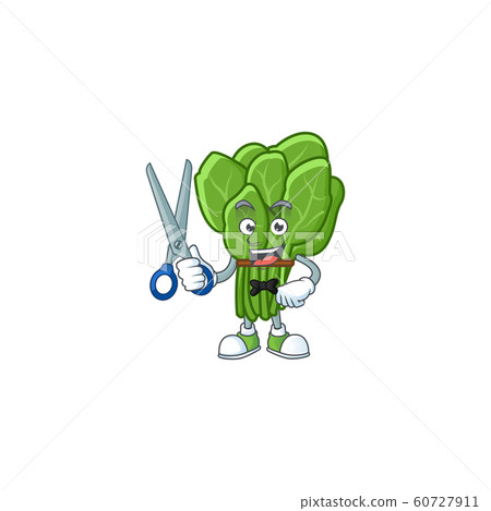 Smiley barber spinach mascot cartoon character design Smiley barber spinach mascot cartoon character design 60727911