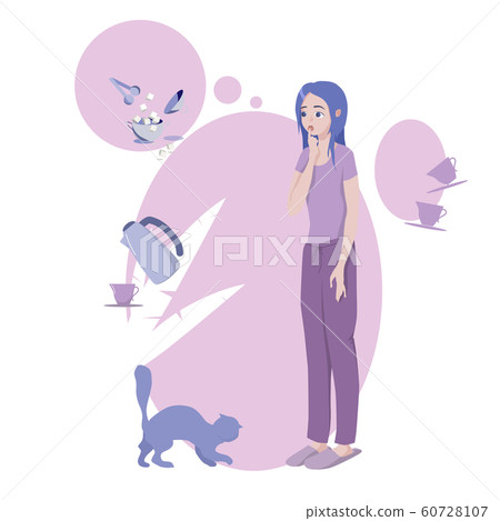 Pretty girl in pajamas decides to put sugar in Pretty girl in pajamas decides to put sugar in 60728107