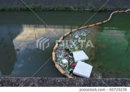 Environmental destruction River trash 60729236